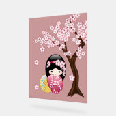 Poupée Kokeshi printemps mignonne Japonaise Geisha (Angle)