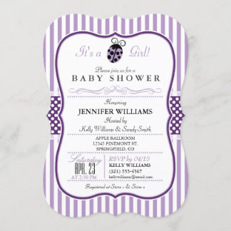 Poupée Ladybug; Invitation Baby shower fille