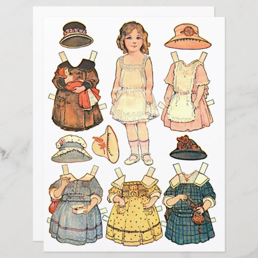 Poupée papier vintage (Devant / Derrière)