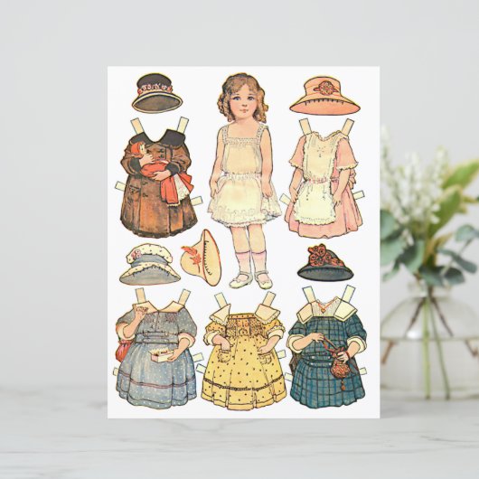 Poupée papier vintage (Debout devant)