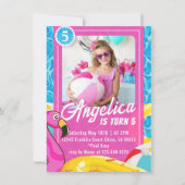 Poupée Pink Fashion Pool Invitation Anniversaire (Devant)