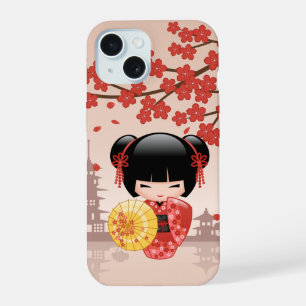 Poupée rouge Sakura Kokeshi - Geisha japonais