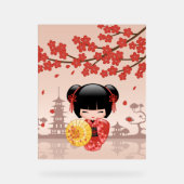 Poupée rouge Sakura Kokeshi - Geisha japonais (Recto)