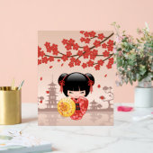 Poupée rouge Sakura Kokeshi - Geisha japonais (Mariage)