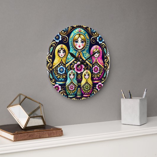 Poupée russe babouchka horloge murale (Bureau)