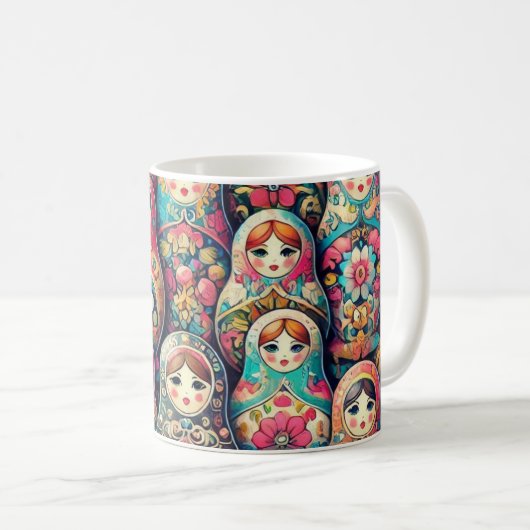 Poupée russe nid poupée Mug (Devant droit)