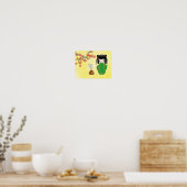 Poupée Sakura Kokeshi, affiche (Cuisine)