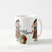 Poupée victorienne florale Mug (Devant droit)