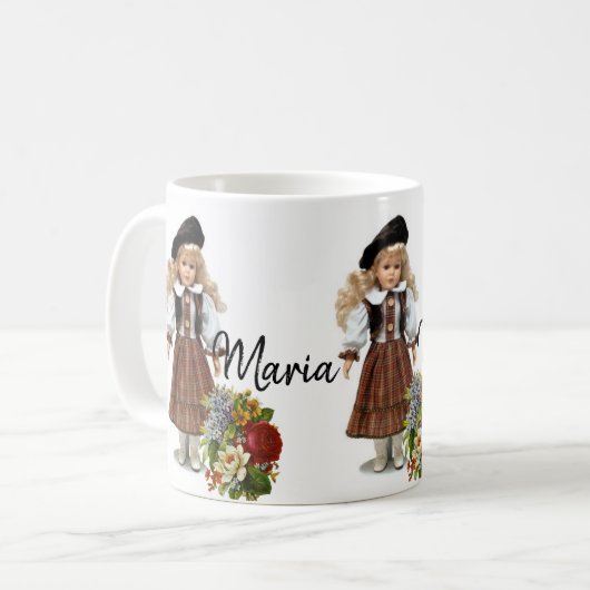 Poupée victorienne florale Mug (Devant gauche)