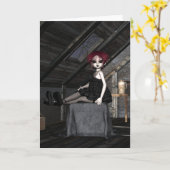 Poupée Zoey - carte de voeux de Goth (Fleur jaune)