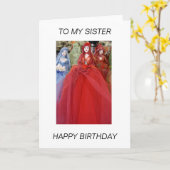 Poupées À MA SOEUR BONNE carte d'anniversaire (Fleur jaune)