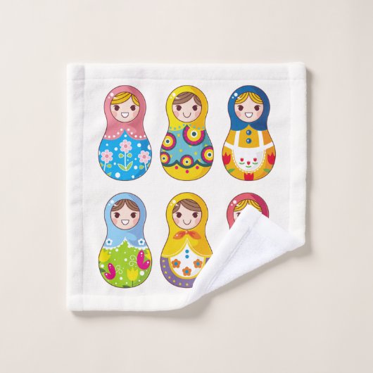 Poupées colorées de Matreshka de Russe (Gant de toilette)