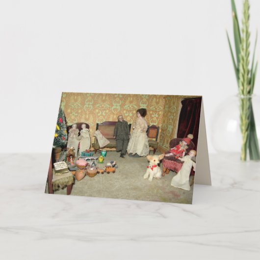 Poupées de bisque à la carte de Noël - (Devant)