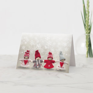 poupées de noël cartes de voeux