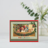 Poupées de Noël et petites filles sur cartes (Debout devant)