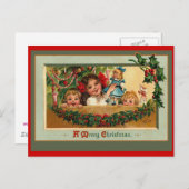 Poupées de Noël et petites filles sur cartes (Devant / Derrière)