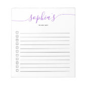 Pour Afficher Le Bloc-Notes Purple Script Chic (Devant)