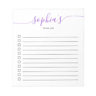 Pour Afficher Le Bloc-Notes Purple Script Chic