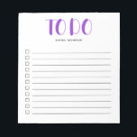 Pour Afficher Le Bloc-Notes Purple Script En Gras<br><div class="desc">Liste à faire simple avec votre nom et un script en gras.</div>