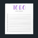 Pour Afficher Le Bloc-Notes Purple Script En Gras<br><div class="desc">Liste à faire simple avec votre nom et un script en gras.</div>