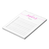 Pour Afficher Le Bloc-Notes Rose Clair Script (Tourné)