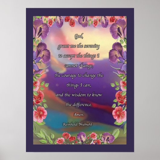 Pour Art Serenity Prayer Poster (Voorkant)