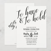 Pour avoir et tenir le faire-part de mariage de (Devant / Derrière)