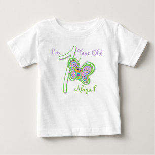 Pour Bébé 1er Anniversaire Papillon Baby T-shirt