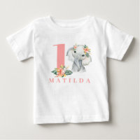 1er t-shirt d'anniversaire d'éléphant