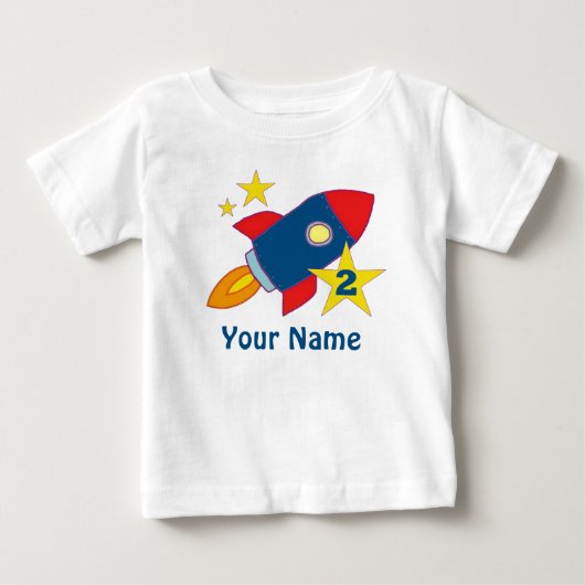 Pour Bébé 2e Anniversaire Rocket T-shirt personnalisé (Devant)
