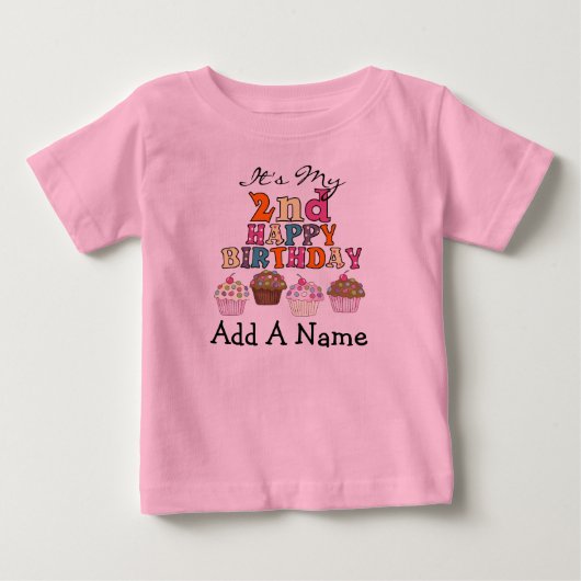 Pour Bébé 2ème T-shirt personnalisé d'anniversaire de petits (Devant)