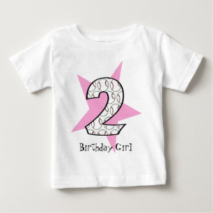 Pour Bébé 2ème T-shirt rose d'étoile de base-ball