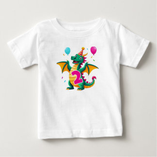 Pour Bébé 2nd Birthday Dragon T-Shirt