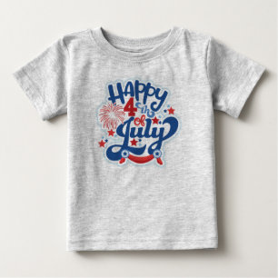 Pour Bébé 4 juillet T-shirt gris Toddler