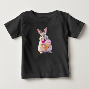 Pour Bébé Adorable Lapin Manger Crème glacée Baby T-shirt