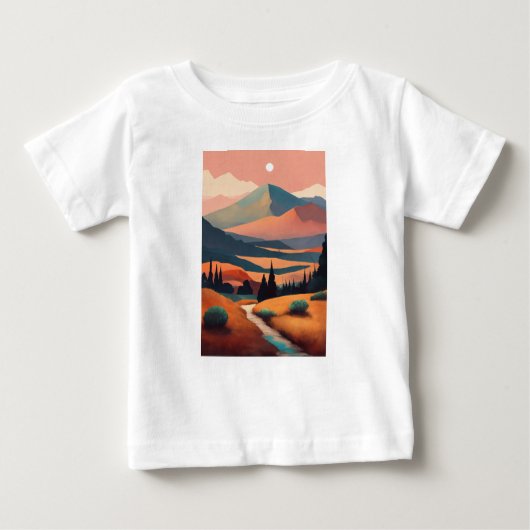 Pour Bébé Adventure Await : T-shirt enfant avec Mountain Lan (Devant)