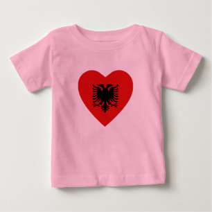 Pour Bébé Albanie T-shirt Coeur Drapeau