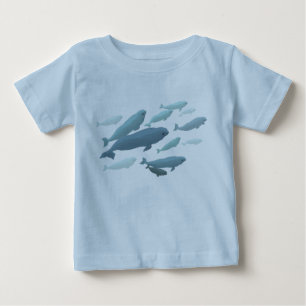 Pour Bébé Baby Beluga Whale T-Shirt Cute Whale Art