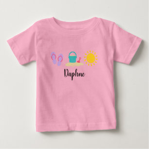 Pour Bébé Baby Girls Watercolor Beach Trio T-shirt
