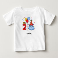 Blue Hippo Face 2e anniversaire Baby T-shirt