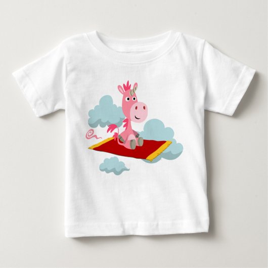 Pour Bébé Cartoon Unicorn's Magic Carpet Ride Baby T-shirt (Devant)