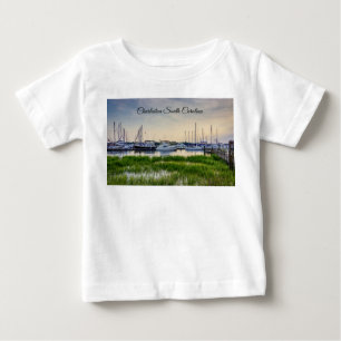 Pour Bébé Charleston Harbour Boats Sunset Baby T-Shirt