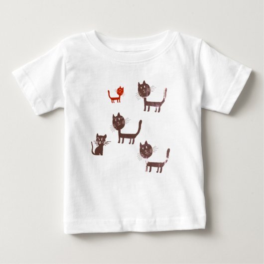 Pour Bébé Chats amusants Baby Fine Jersey T-shirt (Devant)