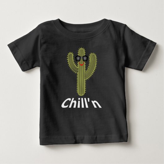 Pour Bébé Chill'n Cactus Design - Baby Fine Jersey T-Shirt (Devant)