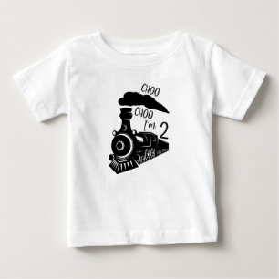 Pour Bébé Choo Choo I'm 2, 2nd Birthday Boy Toddler T-shirt