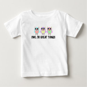 Pour Bébé Chouette Fais de Grandes Choses T-Shirt Pastel Mig