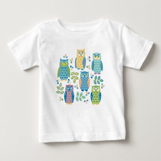 Pour Bébé Chouettes colorées T-shirt Toddler (Devant)