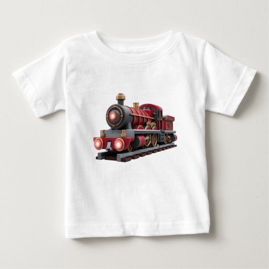 Pour Bébé Classic Red Steam Train – Adventure Kids T-Shirt  (Devant)