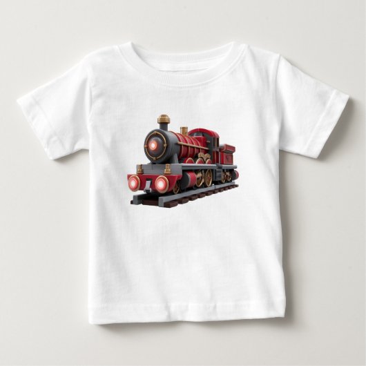 Pour Bébé Classic Red Steam Train – Adventure Kids T-Shirt  (Devant)