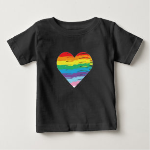 Pour Bébé Coeur LGBTQIA Rainbow Flag, T-shirt Gay pride